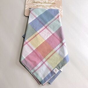 Tommy Bahama Plaid Pet Bandana Set of 2 NWT